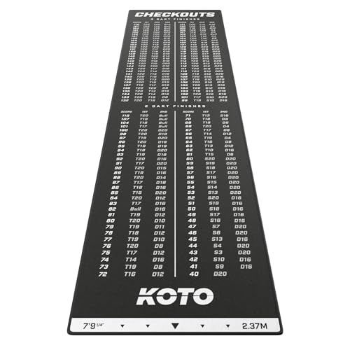 KOTO - Dartteppich Mit Abwurflinie Checkout Schwarz, 237x60cm...