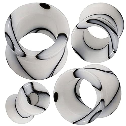 MoDTanOiz 3/4 inch Gauge Gauges 20mm Ear Plugs Plug Weight Flesh Tunnels Tunnel Streching Ears Double Single Flare Steel Stone Wood Earrings Silicone Men Women Black 3/4 20mm -  MoDTanOiz - Flesh tunnels