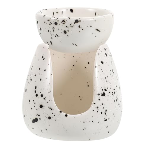 Zerodeko Quemador Cerámico Ligero para Aceites Esenciales y Velas Aromáticas, Diseño Minimalista y Delicado, Adecuado para Sala y Cocina en Color Blanco