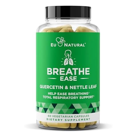 Breathe Inhaler Support Supplement – Sinus, Lungs, Open & Clear Airways – Seasonal Nasal Health, Bronchial Wellness, Healthy Chest – Quercetin, Vitamin D, Bromelain Pills – 60 Vegetarian Soft Capsules Cover