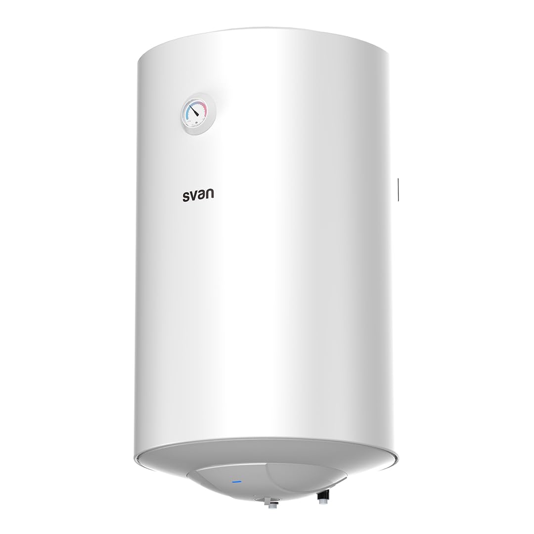Svan Termo Eléctrico 80 Litros, ST8002. 1500W, Kit de Montaje Incluido, Resistencia Acero Esmaltado, Termostato Manual, Temperatura Máx 75 ºC, Blanco, Eficiencia Energética Clase C