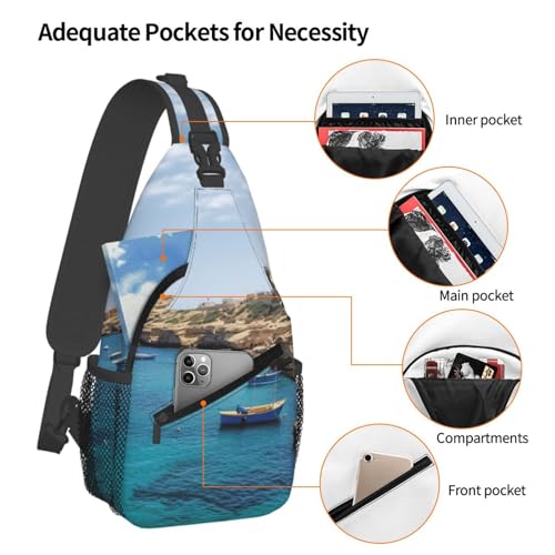 Bolso tipo sling unisex para trekking y viaje negro miniatura 3