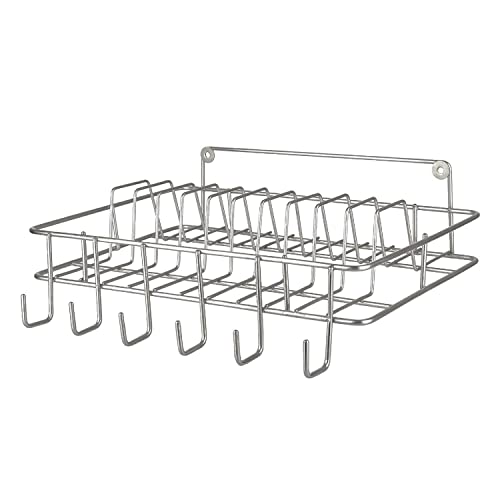 Image of Cri8Hub Multipurpose Wall Hanging Stainless Steel Big Mug,Cup & Saucer Holder, Plate Organizer Space Kitchen Saving Rack Utensil Kitchen Rack (Stainless Steel), Hanging Shelves, Standard