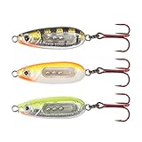 Northland Fishing Tackle Glass Buck-Shot Ice Fishing Jigging Spoon, Assorted Colors, 1/4 Oz for Walleye, Perch, and Crappie