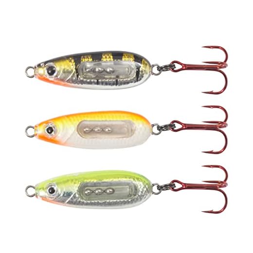 Northland Fishing Tackle Glass Buck-Shot Ice Fishing Jigging Spoon, Assorted Colors, 1/4 Oz for Walleye, Perch, and Crappie