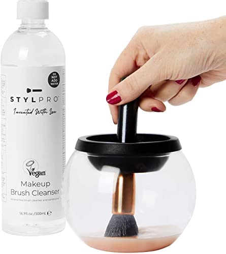 STYLPRO Limpiador de brochas de maquillaje (2 frascos de 500 ml), líquido limpiador de brochas de maquillaje, limpia el maquillaje graso de las brochas de maquillaje. - imagen 4