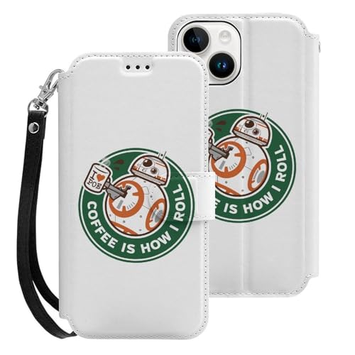 スターウォーズ コーヒー 面白い iPhone15用ケース 手帳型 スマホケース アイホン15用 財布型カバー カードポケット スタンド機能 誕生日ギフト 人気 男女兼用