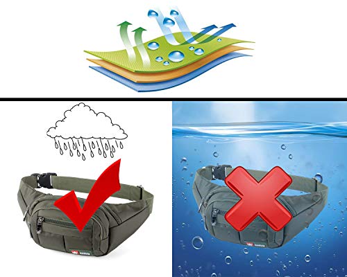 wasserdichte Bauchtasche Geeignet für Reise, Sport & alle Outdoor Aktivitäten, Hüfttasche für Damen und Herren, Bauchtasche Wasserdicht Hüfttaschen für Running (Olive)