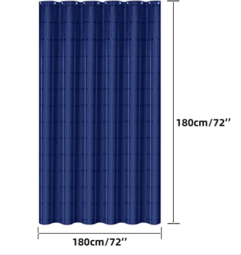 Spacedresser Jacquard Fabric Shower Curtain，Shower Curtain Liner, Hotel Quality Plaid Weave Bathroom Curtain With Grommets, 72 X 72 Inches Long Waterproof Shower Curtains Sapphire #TOP2