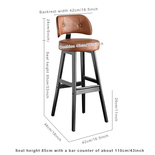 Chaises de bar design moderne milieu du siècle avec dossier gris - 3