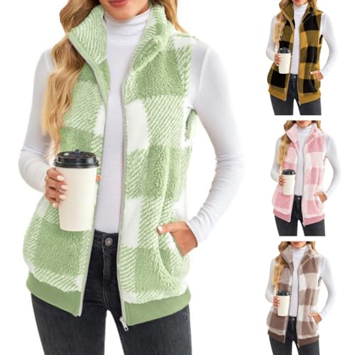 Stylish Women's Vest Coat Zipper Tops with Pockets Vintage Sleeveless Outerwear - Image 3