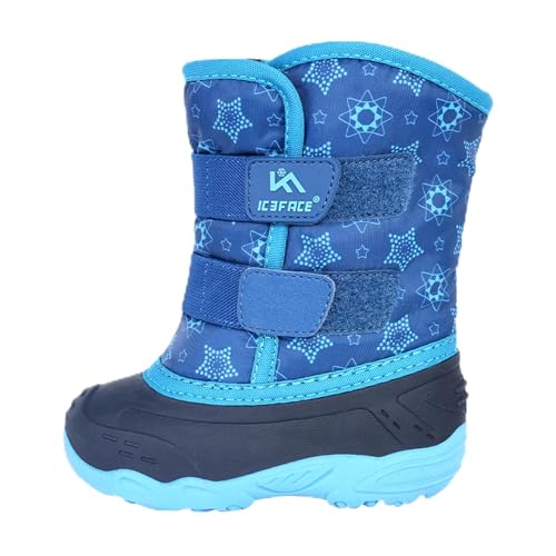 ICEFACE Snow Boots for Kid Winter Boots Waterproof Outdoor Keep Feet Warm and Dry Faux Fur Lined boot Perfect for Snowy Adventures for Toddler/Little Boys and Girls