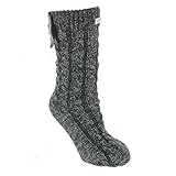 UGG Women's Laila Bow Fleece Lined Sock, CHARCOAL/SILVER, O/S