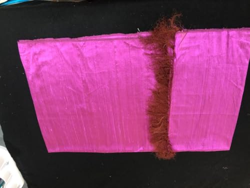 Écharpe 100% soie véritable avec franges pour femme en coloris rose violet et rose ivoire