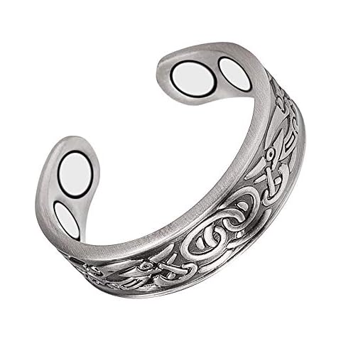 Silver Pure Copper Magnetic Rings, Copper Rings for Women with 4 Magnets, Jewelry for Ladies Cover