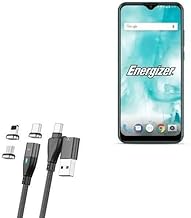 Cabo BoxWave compatível com Energizer Ultimate U710S (cabo da BoxWave) – Cabo MagnetoSnap PD AllCharge (100W), cabo de carregamento magnético PD 100W USB tipo C Micro USB – Preto