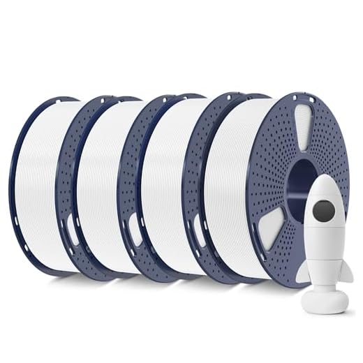 SUNLU 4KG 3D Printer Filament Bundle PLA Matte 1.75mm, Neatly Wound Filament with Matte Finish, Print with 99% FDM 3D Printers, 1kg Spool (2.2lbs), 4 Packs, White*4