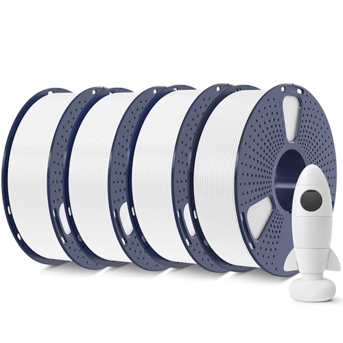 Image of SUNLU 4KG 3D Printer Filament Bundle PLA Matte 1.75mm, Neatly Wound Filament with Matte Finish, Print with 99% FDM 3D Printers, 1kg Spool (2.2lbs), 4 Packs, White*4