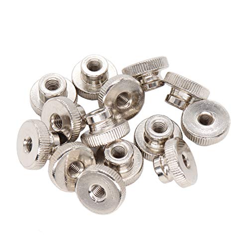 cSeao 12pcs M6 Knurled Thumb Nuts with Round Collar Knobs Nickel Plated