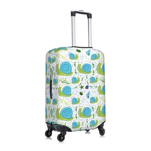 Green Blue Slug Shells Luggage Cover Protector Anti-Scratch Washable Fits 18-32 Inch Luggage-Medium3
