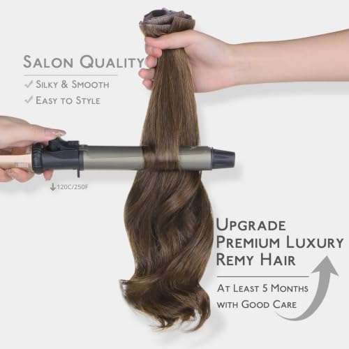 Image of WENNALIFE Invisible Edge Seamless Clip in Hair Extensions Real Human Hair