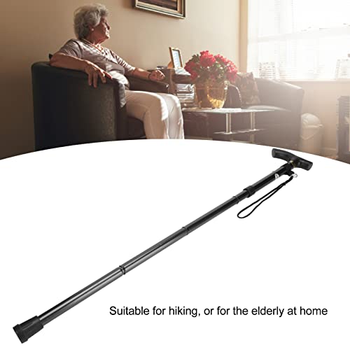 Folding Walking Cane, Aluminum Underarm Crutches For Seniors Elderly, Collapsible Lightweight Hand Walking Stick For For Travel Outdoor Hiking, Great Balancing Mobility Aid (Black) #TOP4