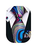 Barry.Wang Classic Mens Ties Silk Necktie Pocket Square Cufflinks Set Woven Designer Wedding Business