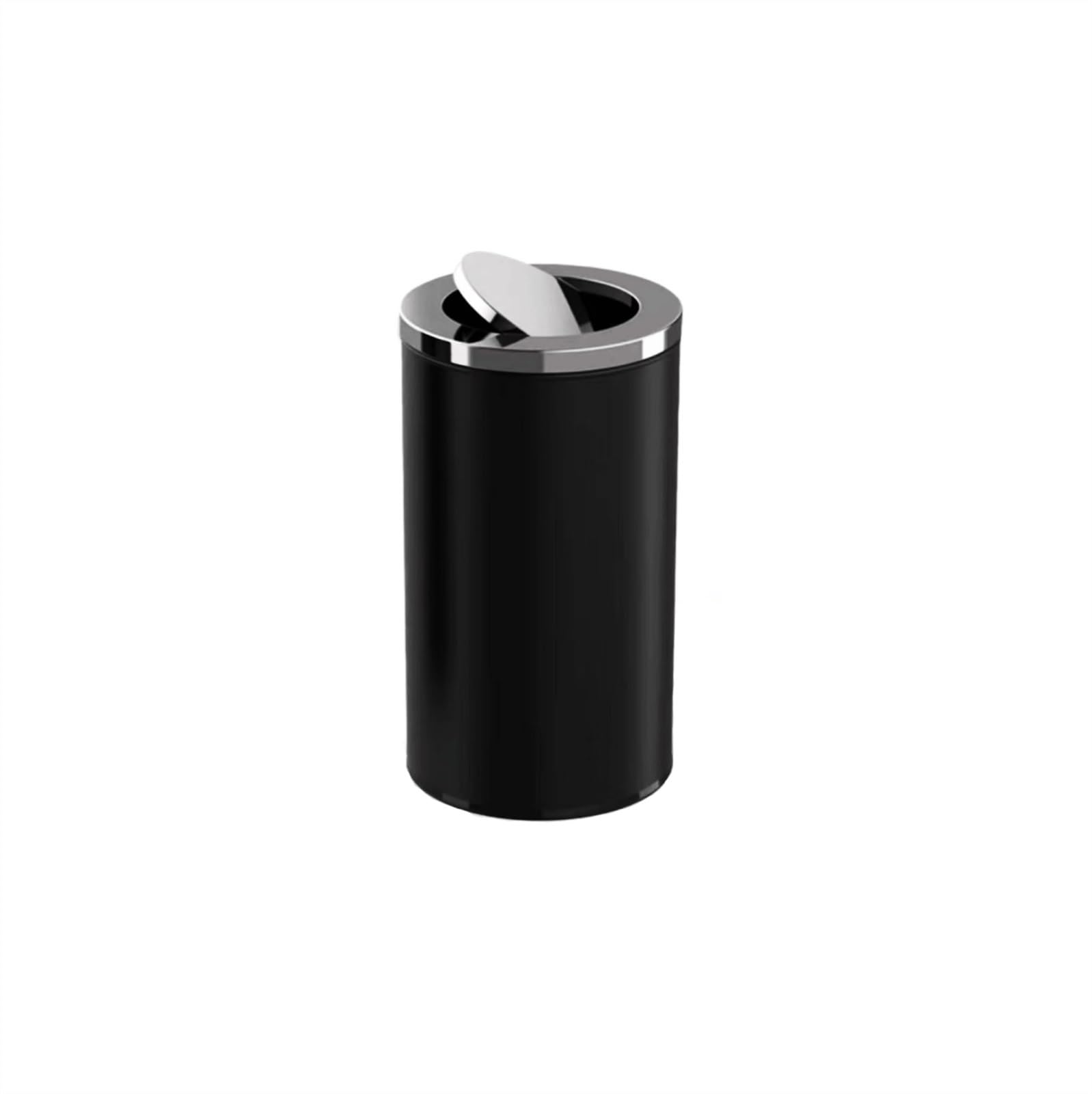 Kitchen Trash Can 15L/25L/50L Stainless Steel Wastebasket, Smoke Extinguisher, Kitchen Black Wastebasket with Swing Lid, Waste Paper Basket for Home Office Garbage Can