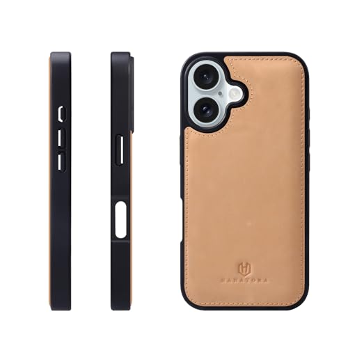 HANATORA for iPhone 16Plus �P�[�X �{�v �ϏՌ� �X�}�z�P�[�X �X�}�z �R�[�h�z���_�[ �t�� �C�^���A�����U�[ �M�t�g �o���p�[�^ �}�O�l�b�g�Ȃ� �i�`������ GS-16Plus-Natural