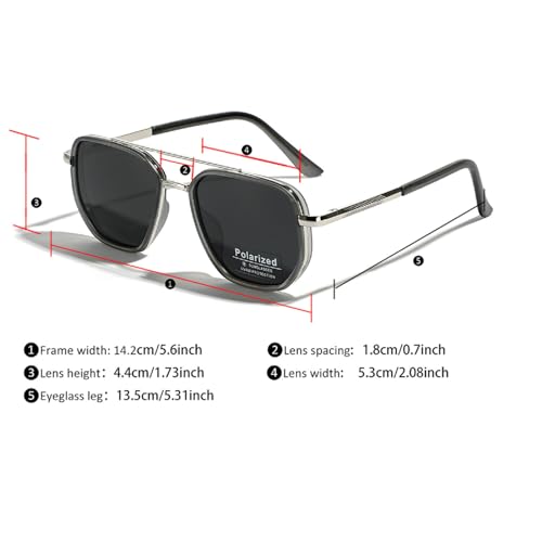 Fashion Pilot Sunglasses For Women Men Square Frame Polarized Sun Glasses Double Beam Design Summer Accessory4