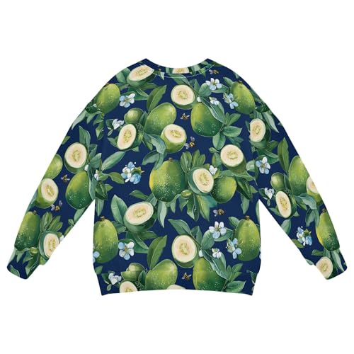 JUNZAN Fresh Feijoa Fruit Royal Blue Kids Boys Hooded Sweatshirt Crewneck Hoodies for Girls Sports 4T2