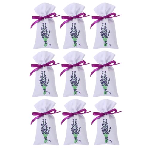 9 bolsas de saco de lavanda de algodón con cordón miniatura 1