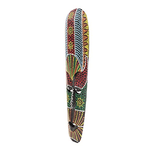 Baoblaze 1 Piece Wooden Aboriginal African Painted Wall-Mounted Decor African Decor Hand Chiseled Wood African Wall Decoration Art Crafts, 50cm