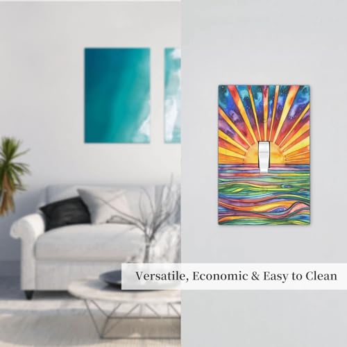 Romyessen LIGHT146-SUN-Q Colorful Boho Sun 1 Gang Single Toggle Light Switch Cover Bedroom Bathroom Electrical Sea Faceplate Decorative Wall Plate Mid Size thumb #6