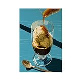 NLKQHTF Póster de helado de café expreso, lienzo para decoración de pared, pinturas para sala de estar, dormitorio, decoración de 40 x 60 cm