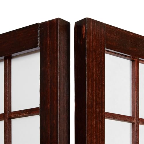 Homestyle4u 876, Paravent Raumteiler 2 m hoch 4 teilig, Trennwand Bambus Holz, Sichtschutz Braun