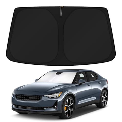 Image of KUST Windshield Sun Shade for 2020-2024 2025 2026 Polestar 2 Accessories Custom Fit Sunshade Sun Visor Protector Foldable Blocks UV Rays Keep Your Car Cooler