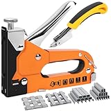 CIRULLI Grapadora madera 4 en 1,Grapadora Manual con 2400 clavos (4 tipos) y 1 quitaclavos,Impacto ajustable, grapadora pared para madera, muebles,...