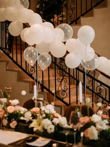 Image of Latex Balloons, 100-Pack Different Sizes 18 12 10 5 Inch Party Balloon Garland Kit (White)