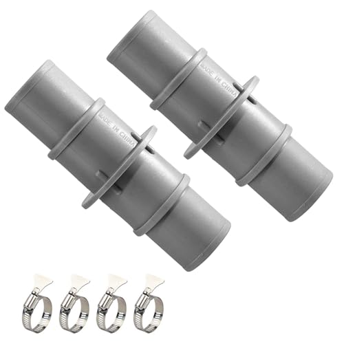 Pool Hose Connector, 1.5' or 1.25' Pool Hose Connector Coupling with 4PCS Steel Clamps, Pool Hose...