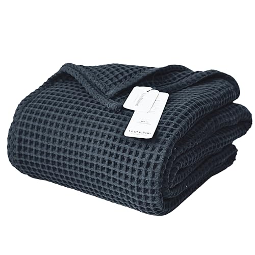 Viva Maison Waffle Blankets (Anthracite, Queen XL Size 95x102 inch)