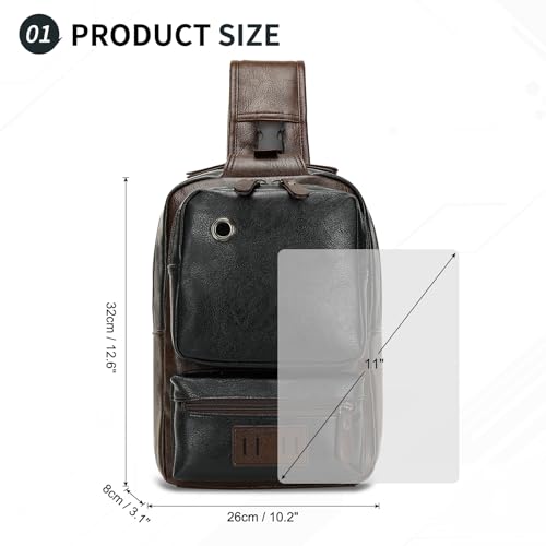 Image of Convertible Sling Bag Crossbody Backpack, Bags with Headphone Jack Shoulder Bag