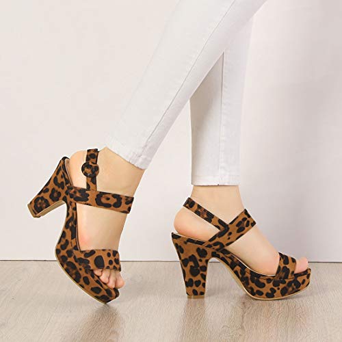 Image of Allegra K Women's Slingback Platform Heels Chunky High Heel Sandals