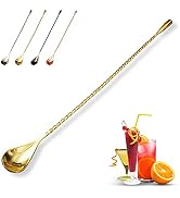 Cuillère à Cocktail 30cm Acier Inoxydable - Design Spiralé Rose - Pour Shakers Et Verres