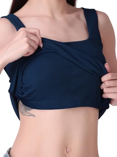 Image of Sizi Women Padded Camisole Workout Top| Tank Top with No Trace,Square Neck Seamless Vest,Elastic Removable Wide Shoulder Strap Camisole