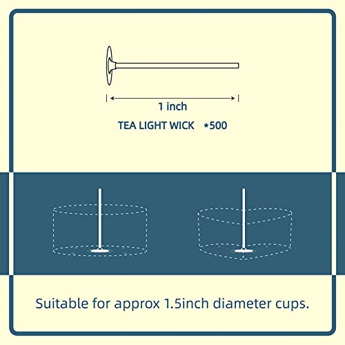 Candmak Tea Light Candle Wicks, 500Pcs 1 Inch Pre-Waxed Wick For Soy Wax Tealight Candle Making #TOP1