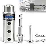 Moalaok Trailer Jack Drill Adapter Compatible with 1 Inch Jack Drive Shaft Stainless Steel Handle Cordless Drill Adapter with 1/2 Inch Socket Adapter Bit Attachment for Top Wind Trailer Jack Crank