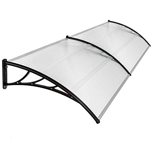 Transparent Front Door Canopy for Front Door 120/150/200 cm Canopy Pent Canopy Balcony Canopy Made of Polycarbonate (150 cm)