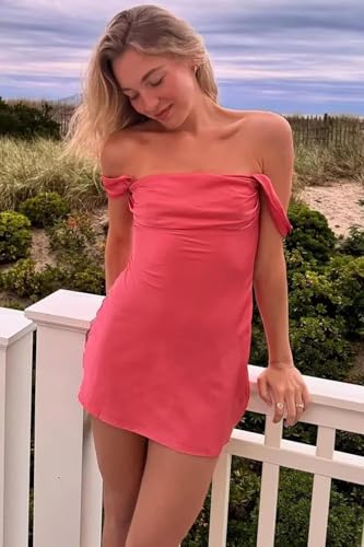 Off Shoulder Homecoming Dresses for Teens Satin Pleated Strapless Short HOCO Dresses IMC0953