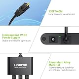 LiNKFOR 3-drożny cyfrowy rozdzielacz optyczny 1 wejście 3 wyjścia z wbudowanym kablem 1 m dzielnik Toslink 1X3, obsługa LPCM2.0/DTS/Dolby-AC3 na PS3 PC kompatybilny z Soundbar/kinem domowym